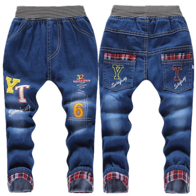 Kids Jeans Elastic Waist Straight Cartoon Jeans Denim Long Pant Retail Boy Jeans 12 Types WB114 - Image 10
