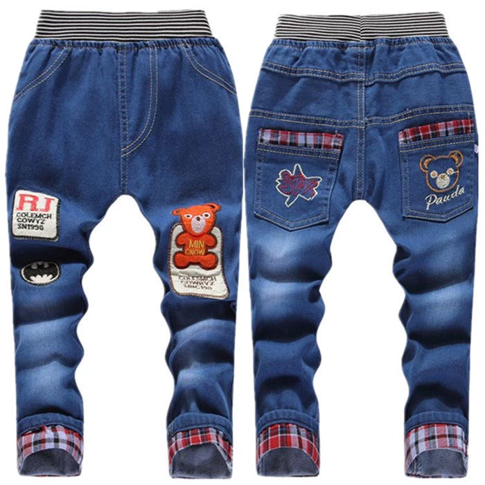 Kids Jeans Elastic Waist Straight Cartoon Jeans Denim Long Pant Retail Boy Jeans 12 Types WB114 - Image 5