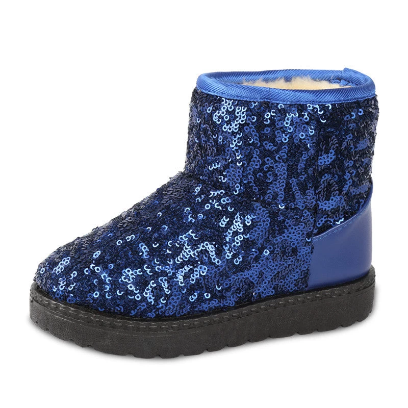 Kids Boots Snow Boots Girls Children's Winter Models Warm Shoes Fashion Sequins Medium-sized Child Boot Cotton Boys - Image 4