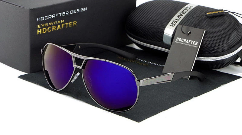 Fashion Men's UV400 Sunglasses Mirror Eyewear Sun Glasses For Men With Case Box - Image 3