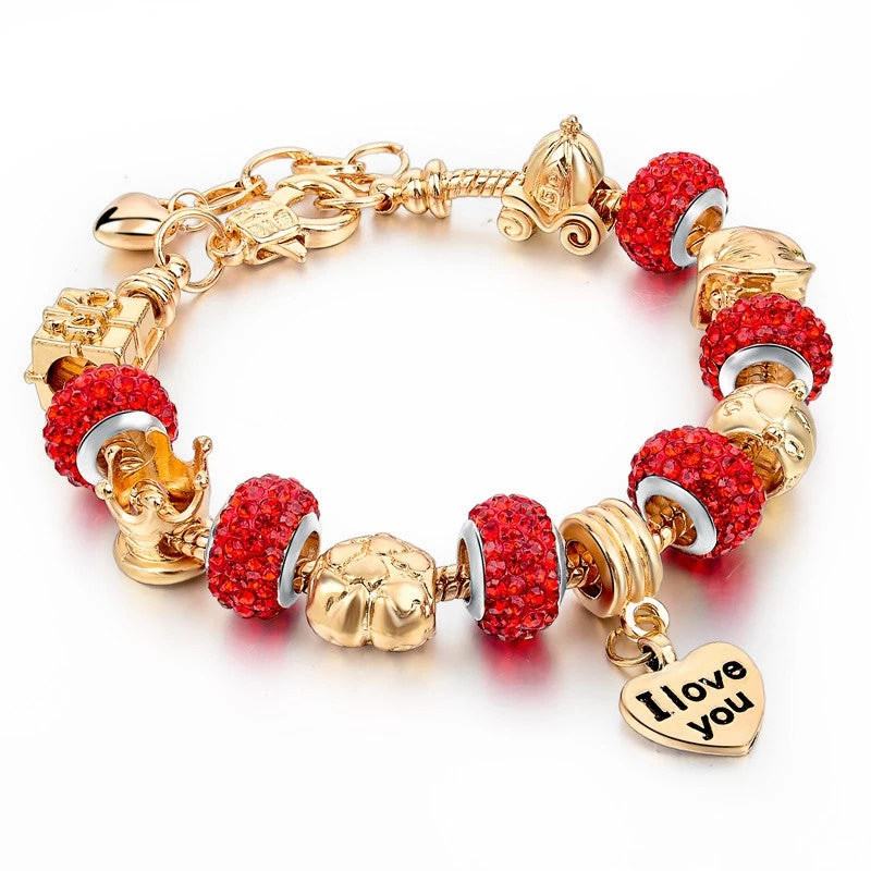 Selling Heart Charm Bracelets & Bangles Gold Bracelets For Women DIY Pulsera Famous Jewellery SBR150074 - Image 8
