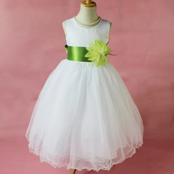 Flower Girl Petals Dress Children Bridesmaid Toddler Elegant Dress Pageant Wedding Bridal Dress