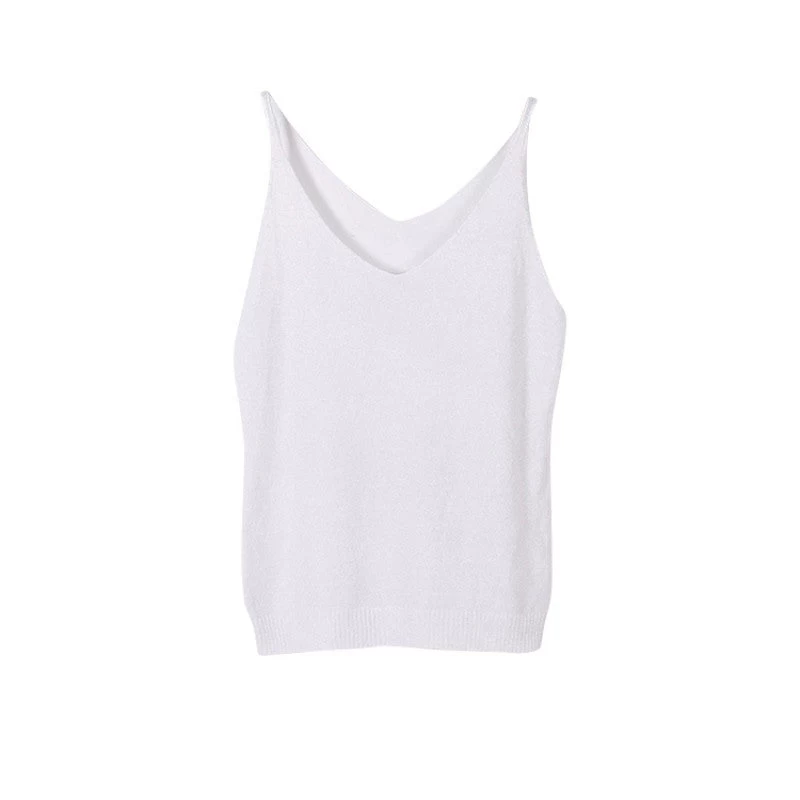 Sexy Women Fashion Knitting Vest Top Sleeveless V-Neck Blouse Casual Tank Tops - Image 2