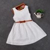 2-8 Years Gift Summer Lace Vest Girls Dress Baby Girl Cotton Dress Chlidren Clothes Kids Party Clothing For Girls Free Belt