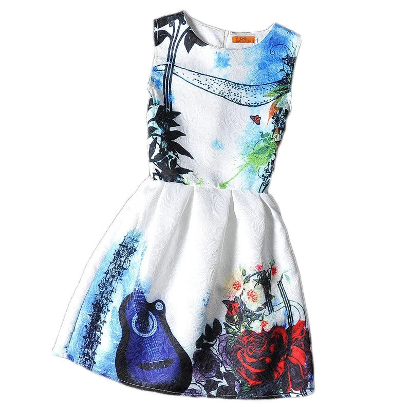 Flower Girls Dresses Summer Floral Print Sleeveless Kids Dresses For Girls Clothes Party Princess Dress Children 6-12Y - Image 11