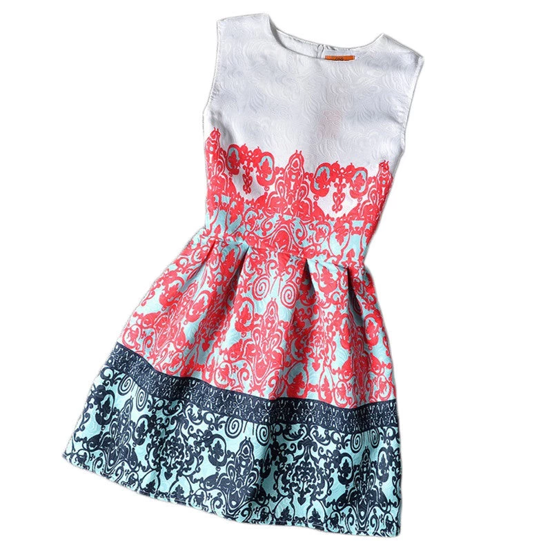 Flower Girls Dresses Summer Floral Print Sleeveless Kids Dresses For Girls Clothes Party Princess Dress Children 6-12Y - Image 4