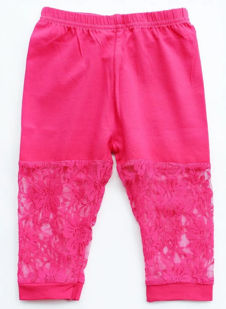 Girls Leggings Summer Style Children's Clothing Calf-length Baby Mesh Spliced Bow Lace Leggings Kid's Pants, Size 100-150 - Image 2