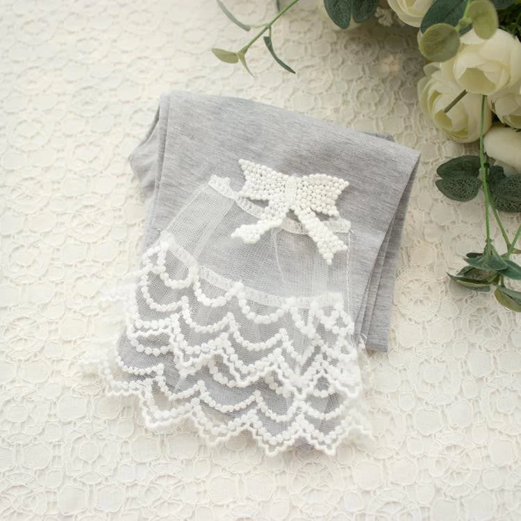 Girls Leggings Summer Style Children's Clothing Calf-length Baby Mesh Spliced Bow Lace Leggings Kid's Pants, Size 100-150 - Image 4