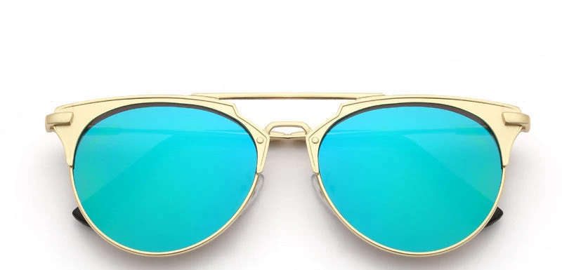 Pink Vintage Ladies Women Sunglasses Round Fashion Luxury Flat Mirror Sun Glasses Sunglasses For Women Oculos De Sol Feminino - Image 4