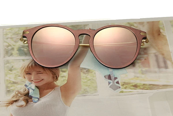 RFOLVE Ly Round Women Sun Glasses Fashion Design Imitation Wood Frame Sun Glasses Oculos De Sol Masculino UV400 - Image 4
