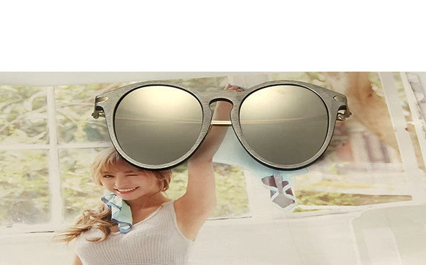 RFOLVE Ly Round Women Sun Glasses Fashion Design Imitation Wood Frame Sun Glasses Oculos De Sol Masculino UV400 - Image 8
