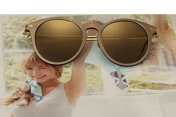 RFOLVE Ly Round Women Sun Glasses Fashion Design Imitation Wood Frame Sun Glasses Oculos De Sol Masculino UV400 - Image 6