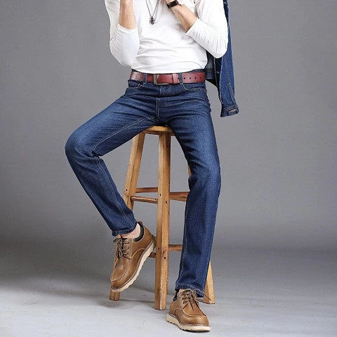 Men Fashion Straight Men Jeans Classic Denim Brand Jeans Fall Winter Stretch Jeans Cotton Slim Jeans - Image 2