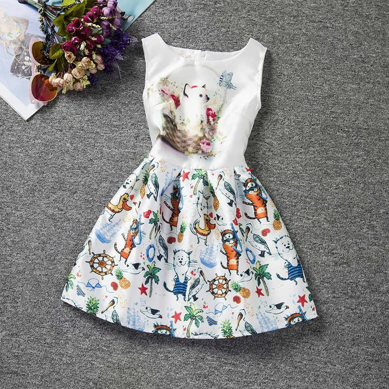 Girl Dress Summer Style Sleeveless Printed Kid Dresses Girls Clothes Party Princess Vestidos Nina 6 7 8 Year Birthday Dress - Image 4
