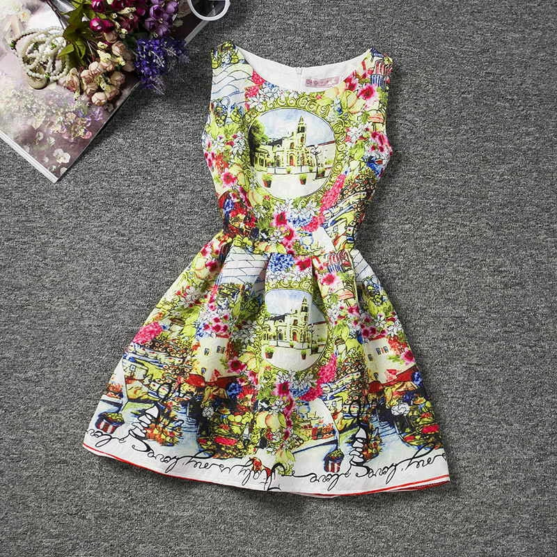 Girl Dress Summer Style Sleeveless Printed Kid Dresses Girls Clothes Party Princess Vestidos Nina 6 7 8 Year Birthday Dress - Image 11