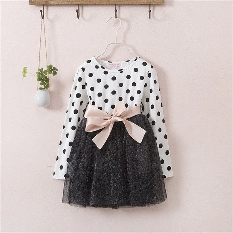 Winter Dress Long Sleeve Girls Clothing Polka Dot Dresses For Girls Princess Party Costume Kids Clothes - Image 4