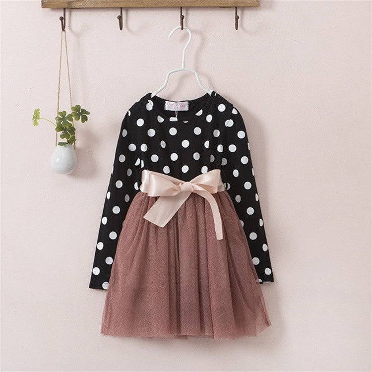 Winter Dress Long Sleeve Girls Clothing Polka Dot Dresses For Girls Princess Party Costume Kids Clothes - Image 3