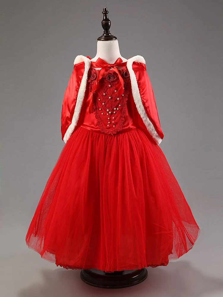 Winter Girl Dress Children Red Hoodie Princess Dresses Kids Christmas Party Costume For Girl With Cap Dresses For Girls - Image 2