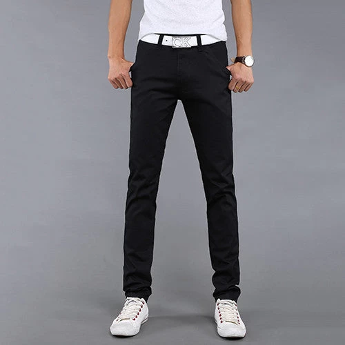 Mens Pants Khaki Fashion Men's Pants Casual Cotton Man Pants Supply Fit Straight Trouserss Black And Khaki - Image 10