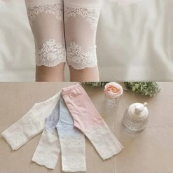 Stylish Kids Legging Girls Baby Summer Cotton Pants Lace Patchwork Stretch Leggings Kids Girls Leggings