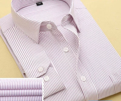 Mens Casual Shirts Fashion Long Sleeve Printed Male Plus Size Formal Business Polka Dot Floral Men Dress Shirt - Image 14