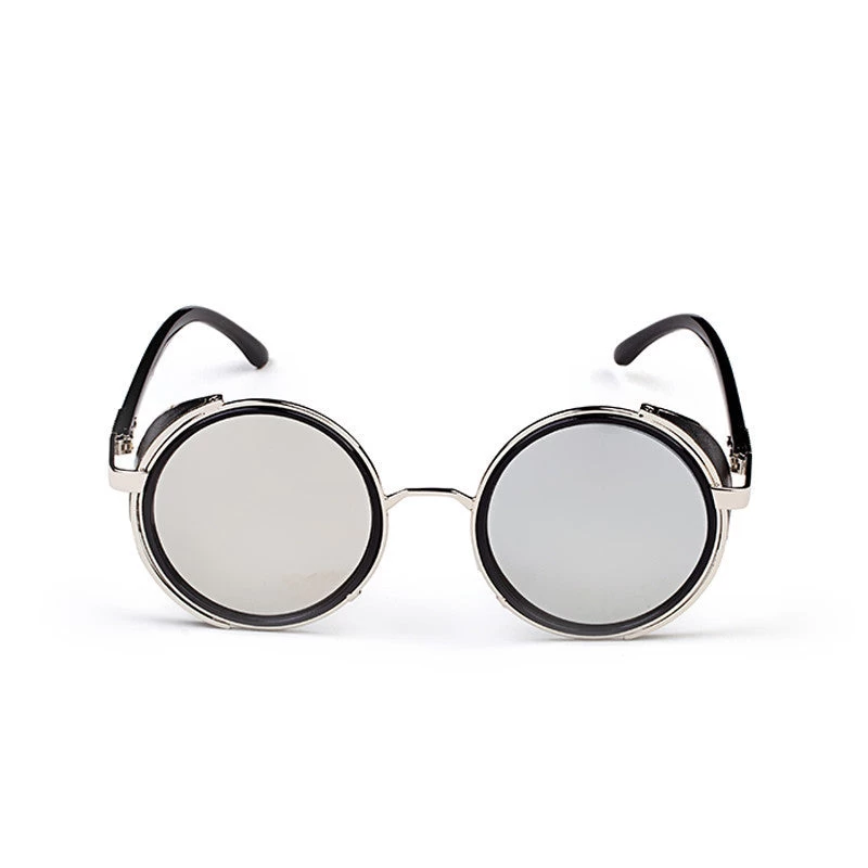 Steampunk Retro Coating Mens Vintage Round Sunglasses Men Women - Image 3