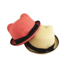Kids Straw Hats Fedora Hat Children Beach Sun Baby Ear Vintage Baby Boy And Girl Wide Brim Floppy Panama