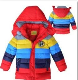 Down Cotton Boys Jacket Boy Coats Baby Clothes Winter Striped Christmas Jackets Girls Coat - Image 3