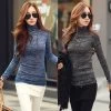 Women Winter Fashion Slim Sweater Top Solid Color Turtleneck Long Sleeve Bottoming Knitted Pullovers Sweater Jumper Shirt