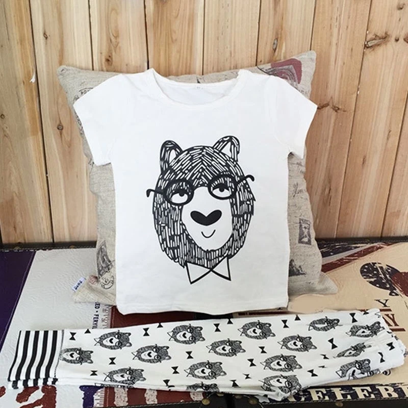 Cartoon Kids Clothes Cotton Baby Clothing Sets Little Monsters Short Sleeve 2pcs Baby Boys Clothes Children Clothing - Image 2