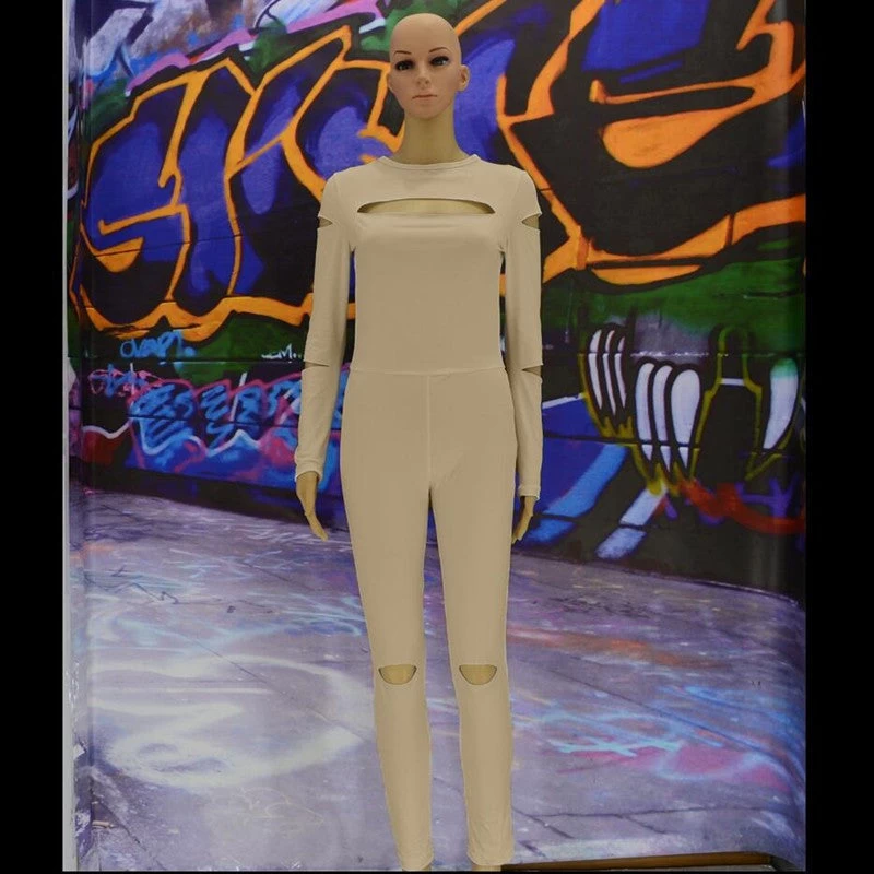 Women Bodycon Jumpsuit Long Sleeve Hollow Out Fahion Sexy Club Overalls Bodysuit Rompers Womens Jumpsuits - Image 2