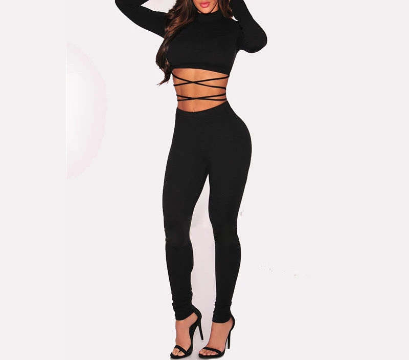 Bodysuit Women Jumpsuit Sexy Club Ladies Rompers Autumn V-neck Belt Short Sleeve Jumpsuits - Image 2