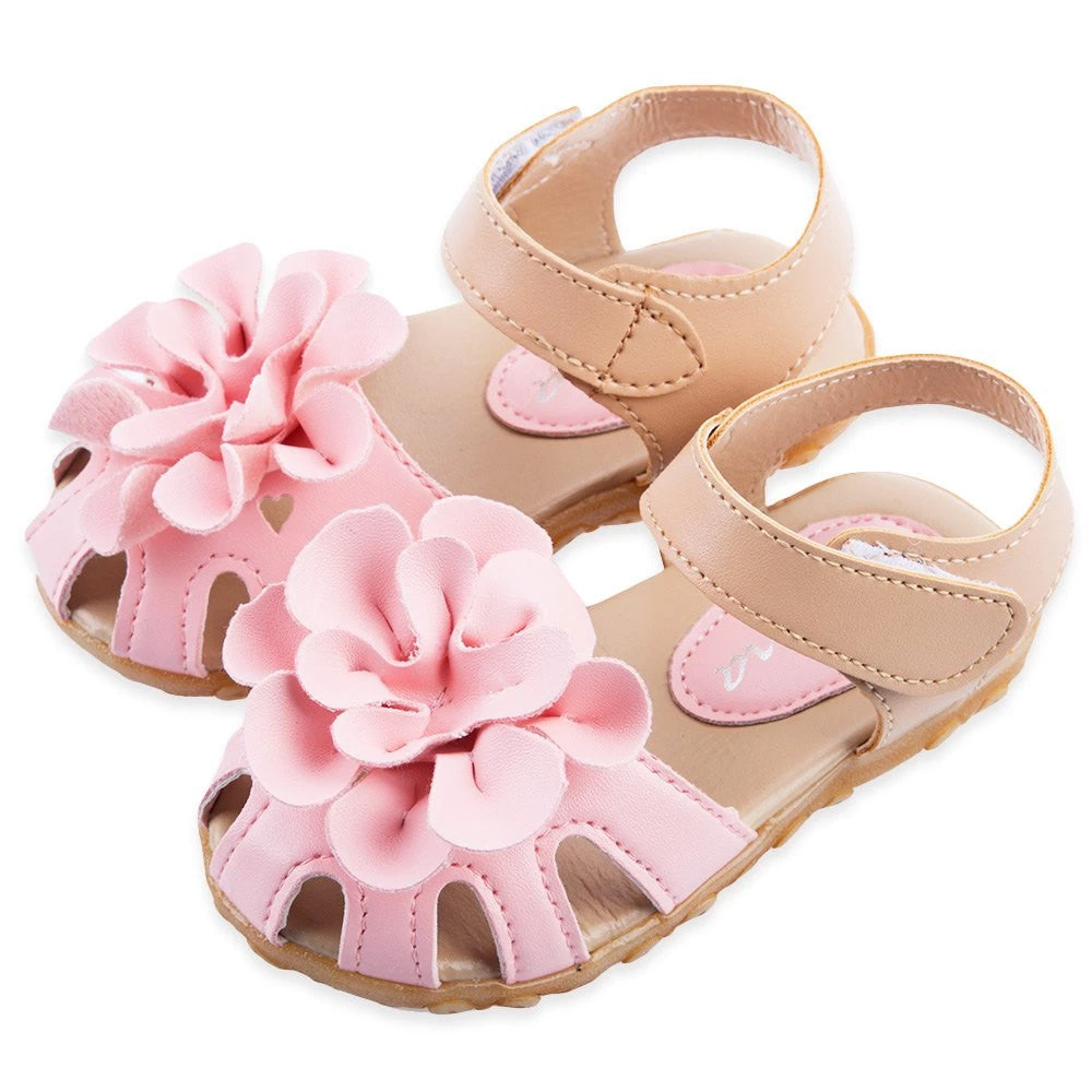 Summer Cool PU Leather Flower Design Skidproof Sandals Shoes For Baby Girls Cute Beauty Princess Design - Image 3