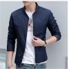 Men's Windbreaker Jackets Stand Collar Long Sleeve Slim Fit Solid Spring And Autumn Casual Man Outwear Size 4XL N524