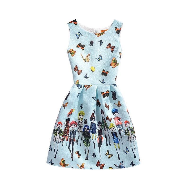 Summer Dress Fashion Print Flower Vest Girls Dresses Designer Princess Party For Baby Kids Clothes Girl Dress Vestido - Image 12