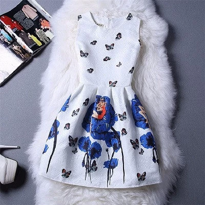 Summer Dress Fashion Print Flower Vest Girls Dresses Designer Princess Party For Baby Kids Clothes Girl Dress Vestido - Image 4