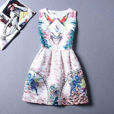 Summer Dress Fashion Print Flower Vest Girls Dresses Designer Princess Party For Baby Kids Clothes Girl Dress Vestido - Image 3