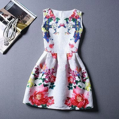 Summer Dress Fashion Print Flower Vest Girls Dresses Designer Princess Party For Baby Kids Clothes Girl Dress Vestido - Image 5