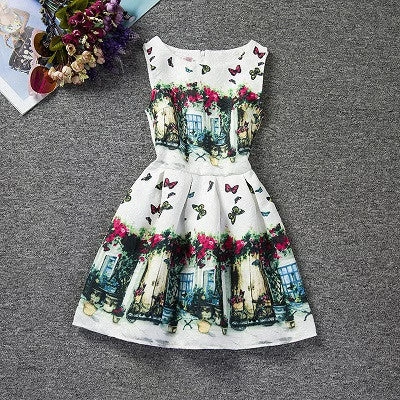 Summer Dress Fashion Print Flower Vest Girls Dresses Designer Princess Party For Baby Kids Clothes Girl Dress Vestido - Image 17
