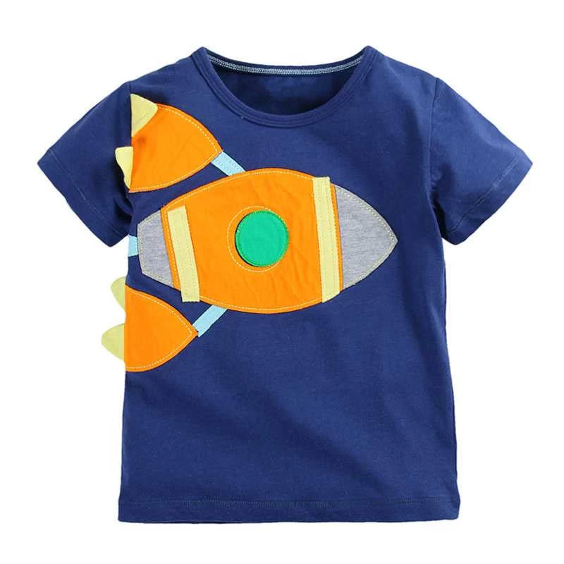 1-6Y Baby Boy T-shirt Boys Shirts Children Tees Short Sleeve Shirts Summer Kids Tops Cartoon Plane Trucks Clothing Cotton Stripe - Image 13