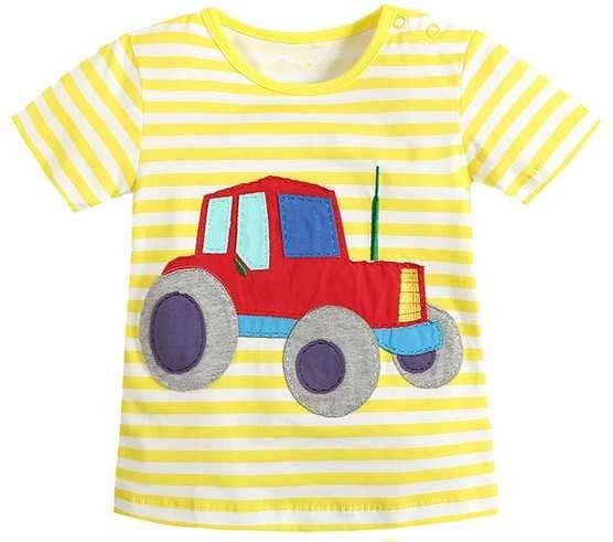 1-6Y Baby Boy T-shirt Boys Shirts Children Tees Short Sleeve Shirts Summer Kids Tops Cartoon Plane Trucks Clothing Cotton Stripe - Image 14