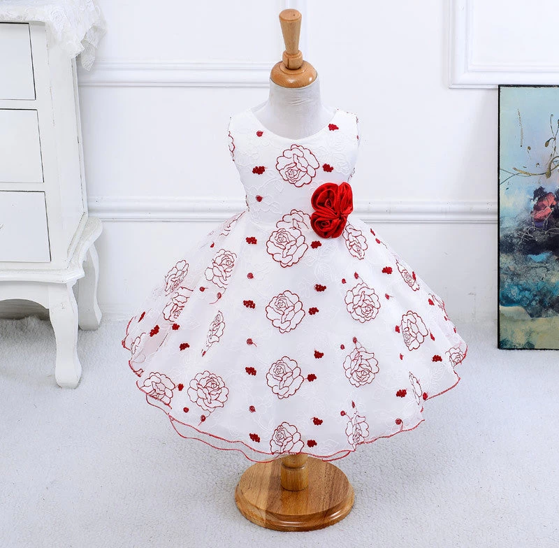 Summer Arrival Flower Princess Girl Dresses,baby Girl Party Dress With Flower 5 Colors Suit For 2-5 Years S001 - Image 4