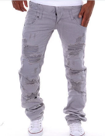 Hip Hop Brand Ripped Jeans Denim Men Jeans,male Famous Brand Men's Jeans Straight Trousers - Image 3