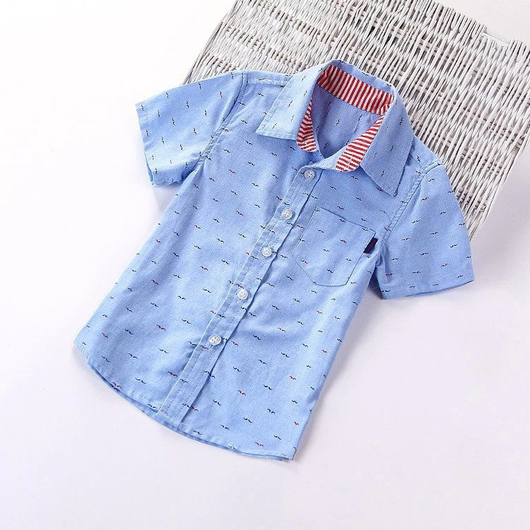 Children Boys Brand Fashion Kids Cotton Cloth Short-sleeved Shirts,Fit For 3-10 Years Kids Boys - Image 7