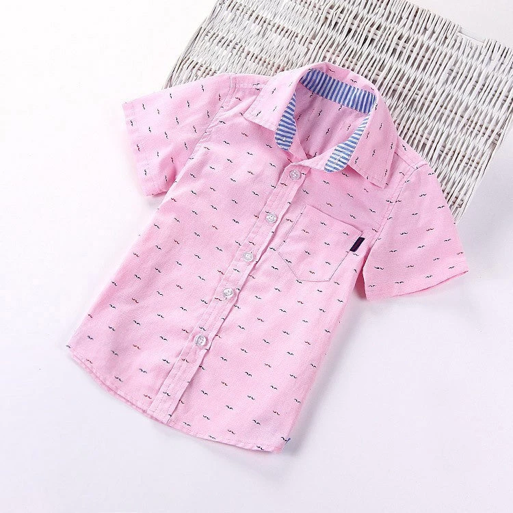 Children Boys Brand Fashion Kids Cotton Cloth Short-sleeved Shirts,Fit For 3-10 Years Kids Boys - Image 8