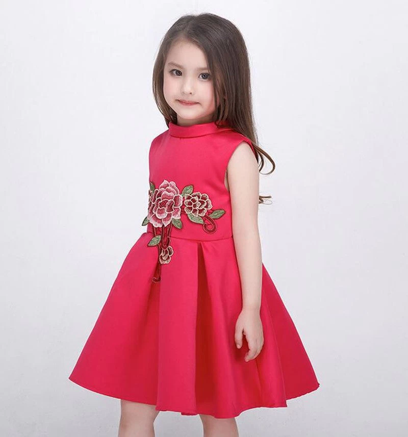 Summer Girls Dress White Designer Brand Children Clothing Rose Flower Princess Wedding Party Lace Girl Clothes - Image 3