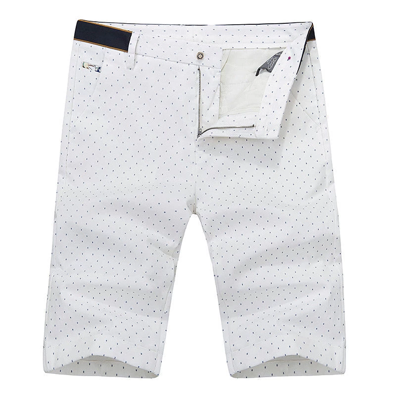 Summer Casual White Mens Polo Shorts Knee Length Straight Cotton Beach Shorts Fashion Print Men Short Pants Plus Size - Image 7