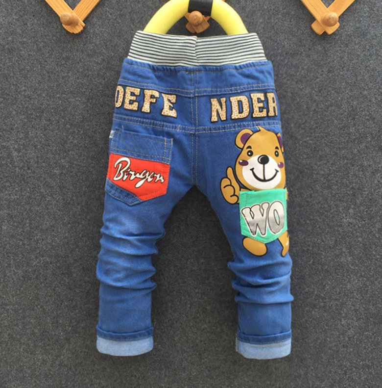 Cartoon Fashion Character Children Kid Baby Boy Girl Jeans Pants - Image 3