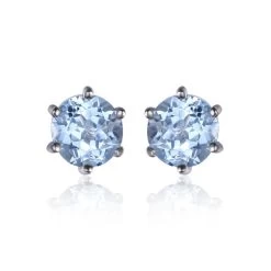 Natural Blue Topaz Earrings Stud Genuine 925 Sterling Silver Jewelry Women Jewelry Outstanding Fine Jewelry