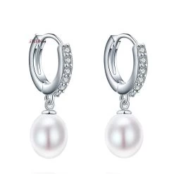 Genuine Pearl Jewelry Natural Pearl Earrings Cultured Freshwater Pearls With 925 Silver,earring Women Girl Best Gifts